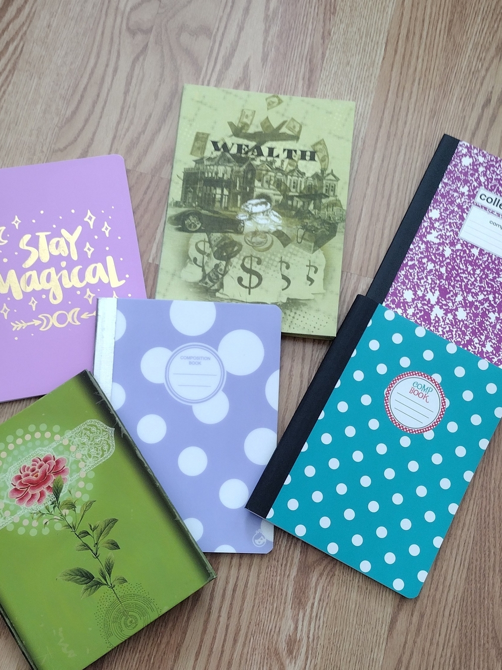 Set of 5 Assorted Colorful Notebooks